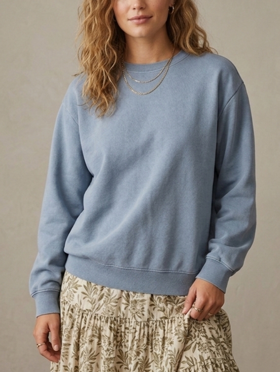 H&M Sweaters - 🟣 Sz S H&M Relaxed Fit Cotton Blend Stone Grey Sweater